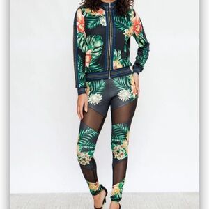 Tropical vacay tracksuit leggings set M